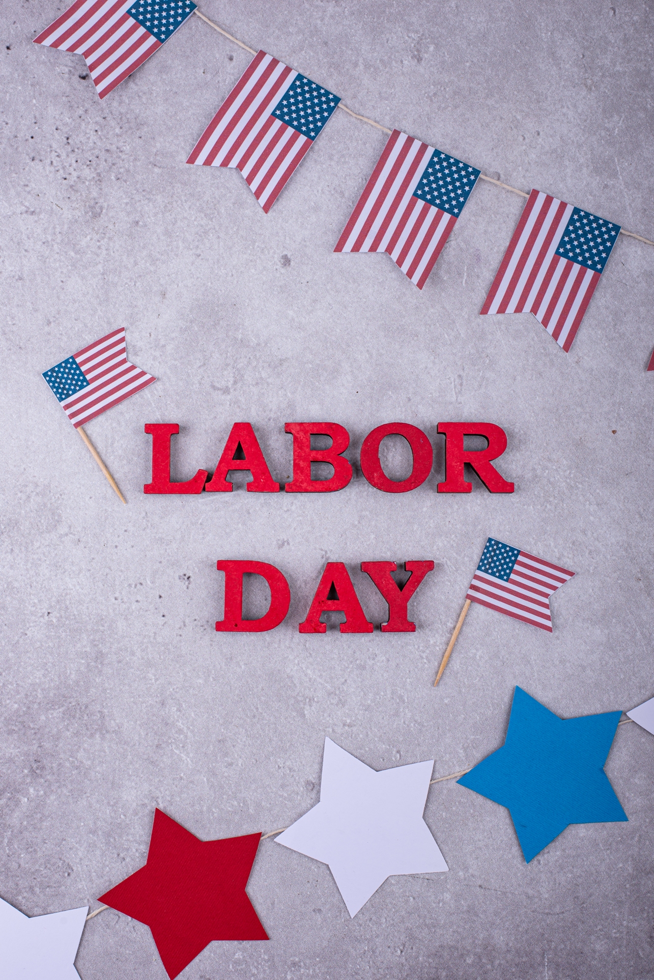 Labor Day celebration with USA flag