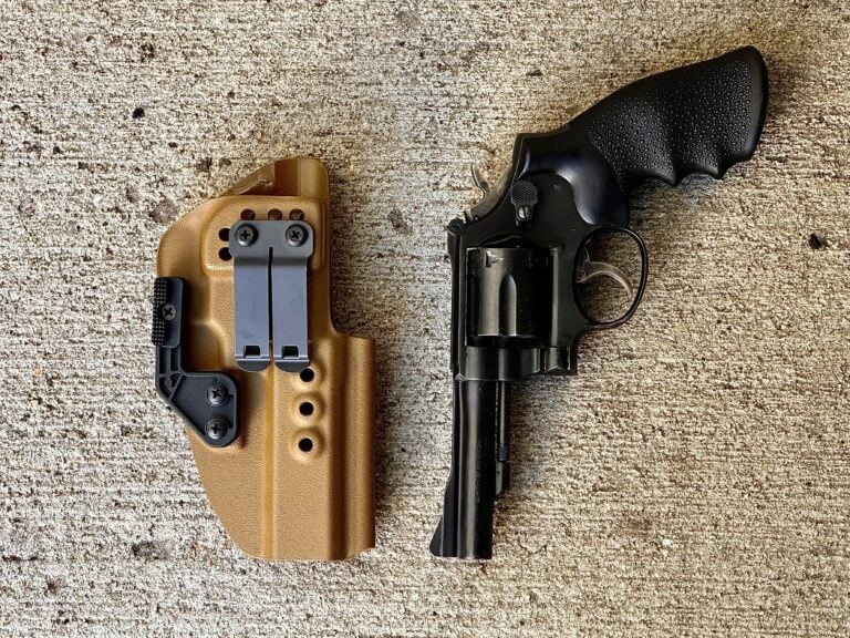 Smith & Wesson K-Frame revolver in a KSG Armory Saratoga kydex IWB holster